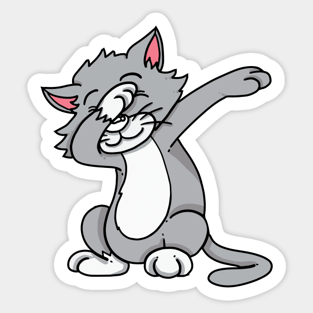 Dabbing Cat - Dab Cat Sticker by Nowhereman78